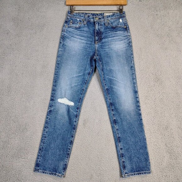 AG Adriano Goldschmied Jeans Womens 25 Blue Isabelle High Rise Straight Crop NWT - Picture 1 of 12